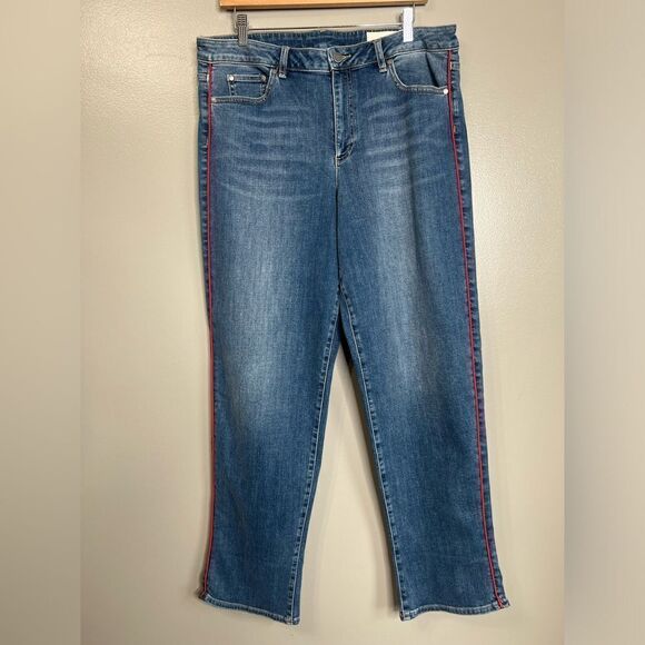 4/$25 Vince Camuto jeans piped trim straight leg size 32 - Picture 5 of 6